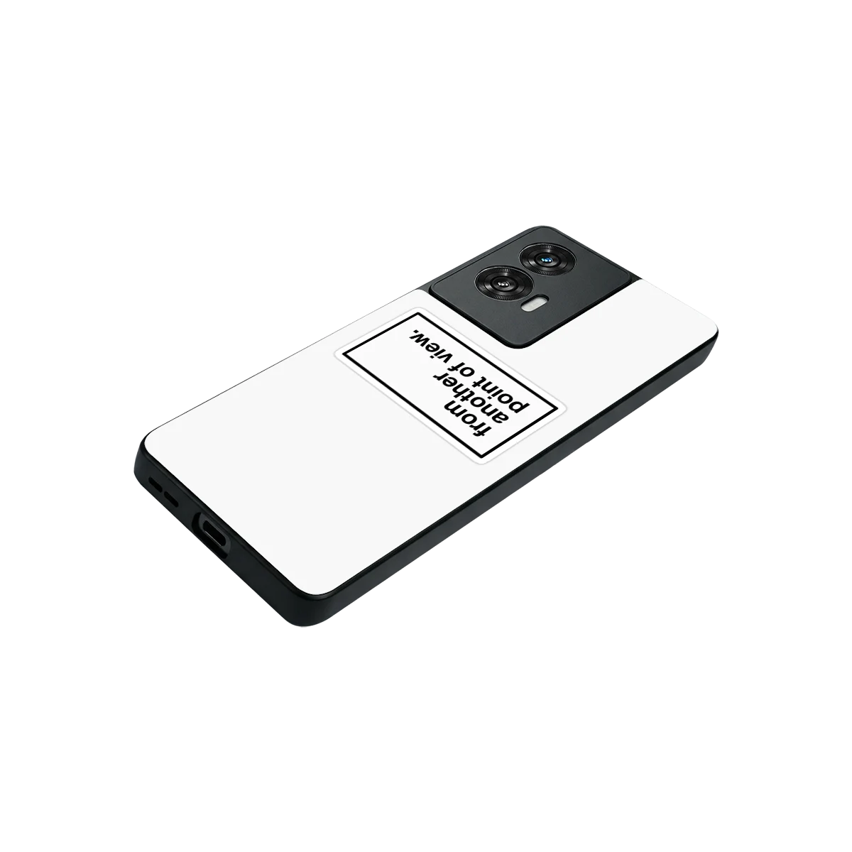 Point Of View White Edition stylish phone case for motorola edge 50 fusion | glossy glass and slim fit