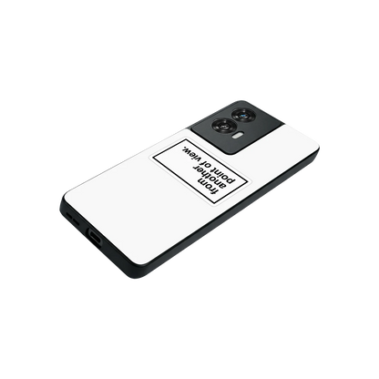 Point Of View White Edition stylish phone case for motorola edge 50 fusion | glossy glass and slim fit