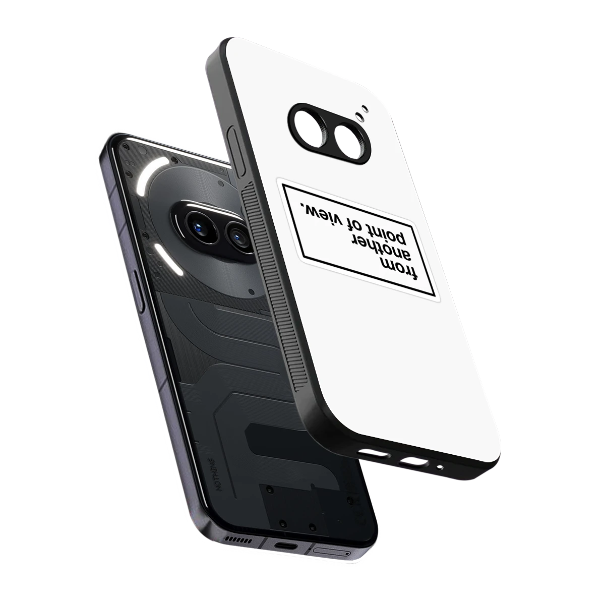 Point Of View White Edition sleek nothing phone 2a cover with tempered glass back and TPU edges