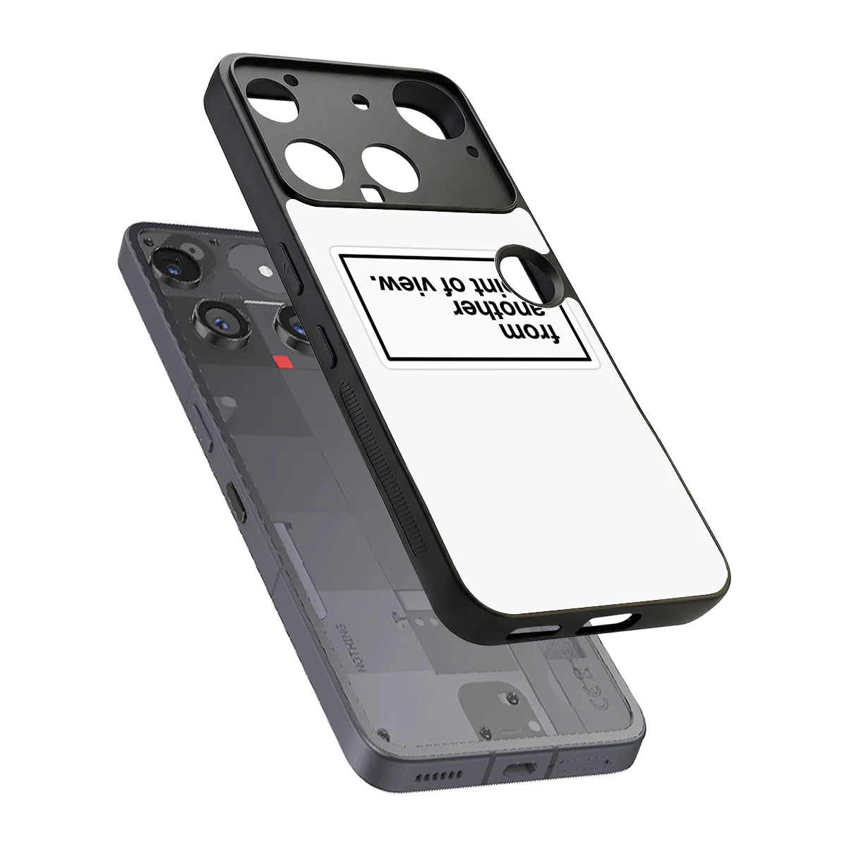 Point Of View White Edition sleek nothing phone 3 cover with tempered glass back and TPU edges