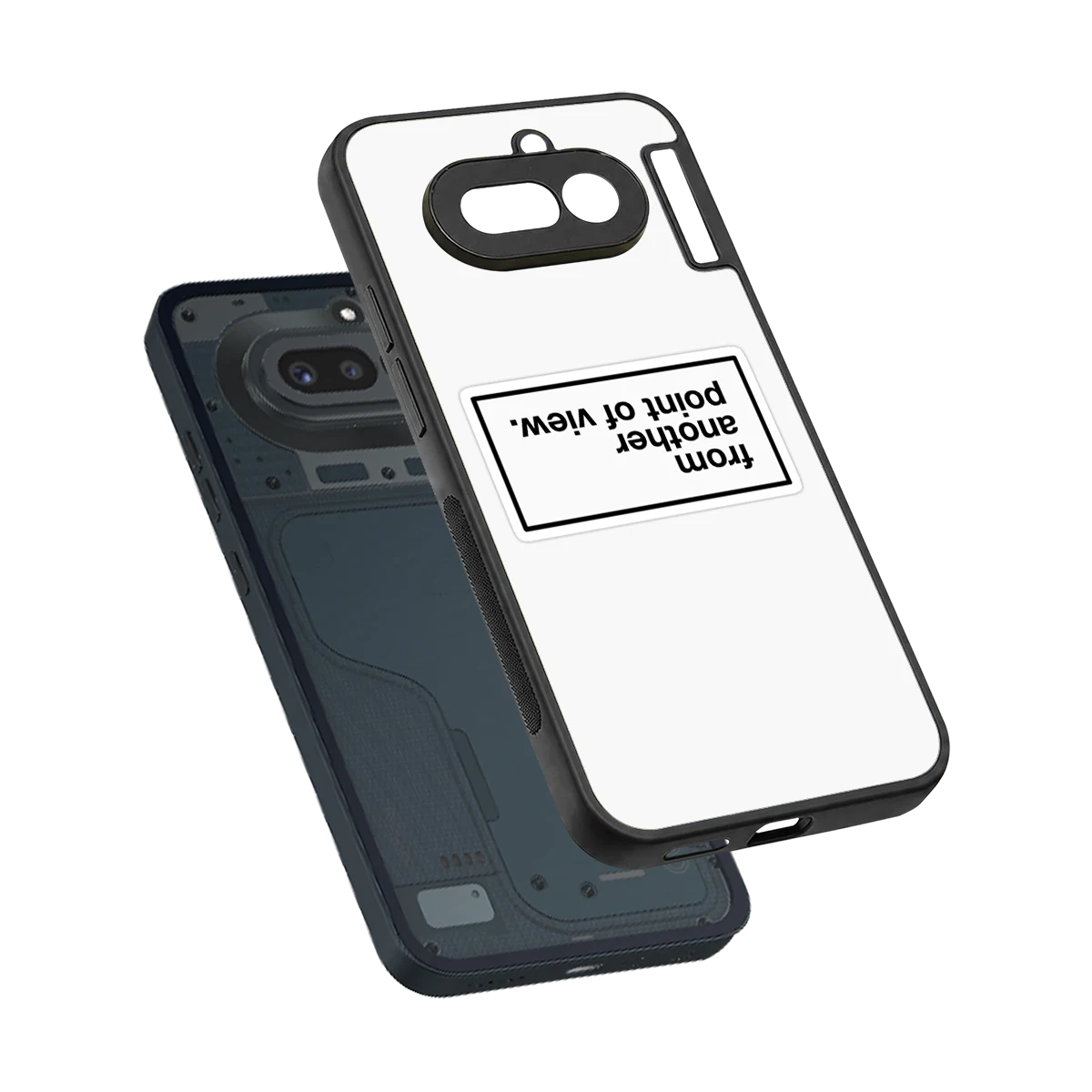 Point Of View White Edition sleek nothing phone 4a cover with tempered glass back and TPU edges