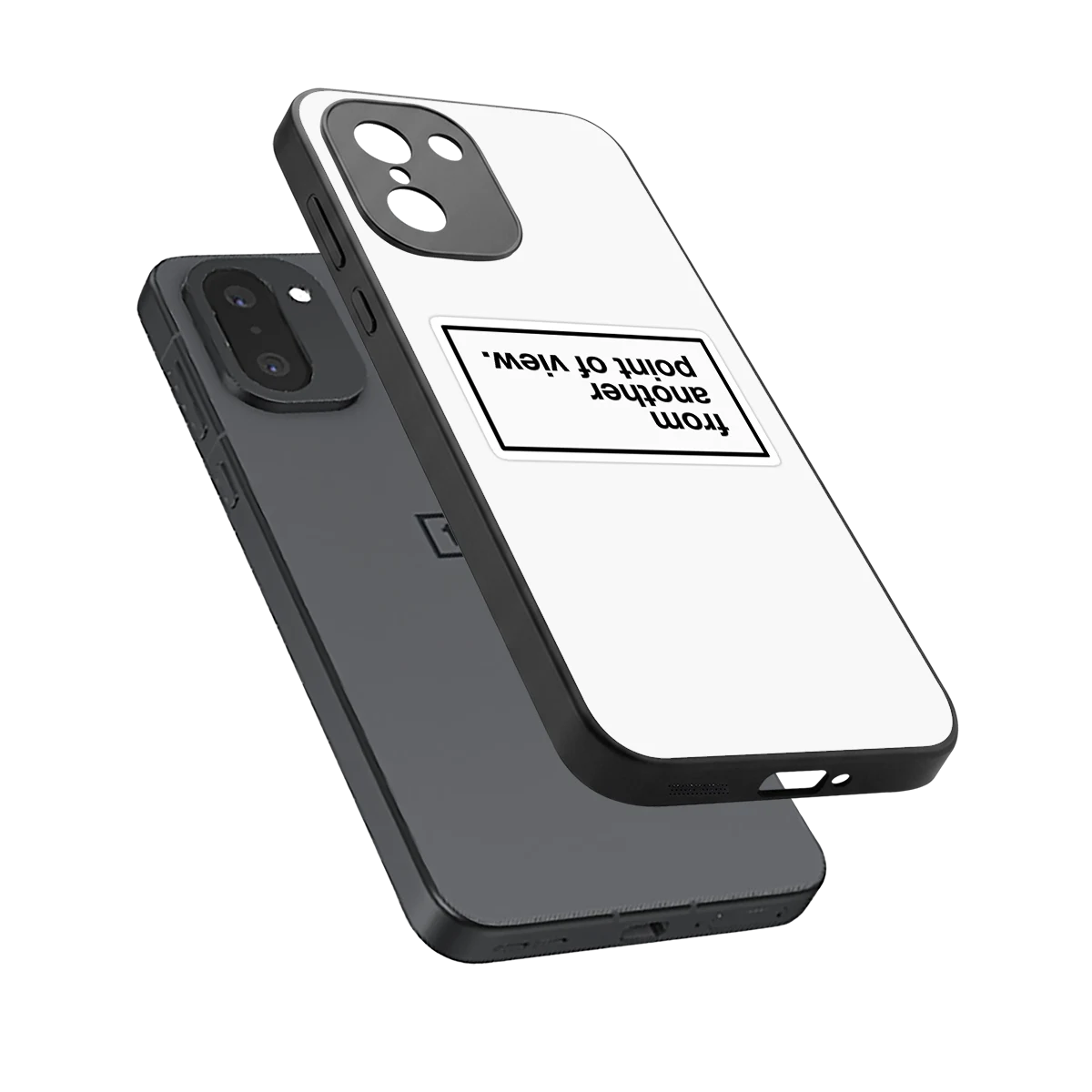 Point Of View White Edition sleek oneplus 15r cover with tempered glass back and TPU edges