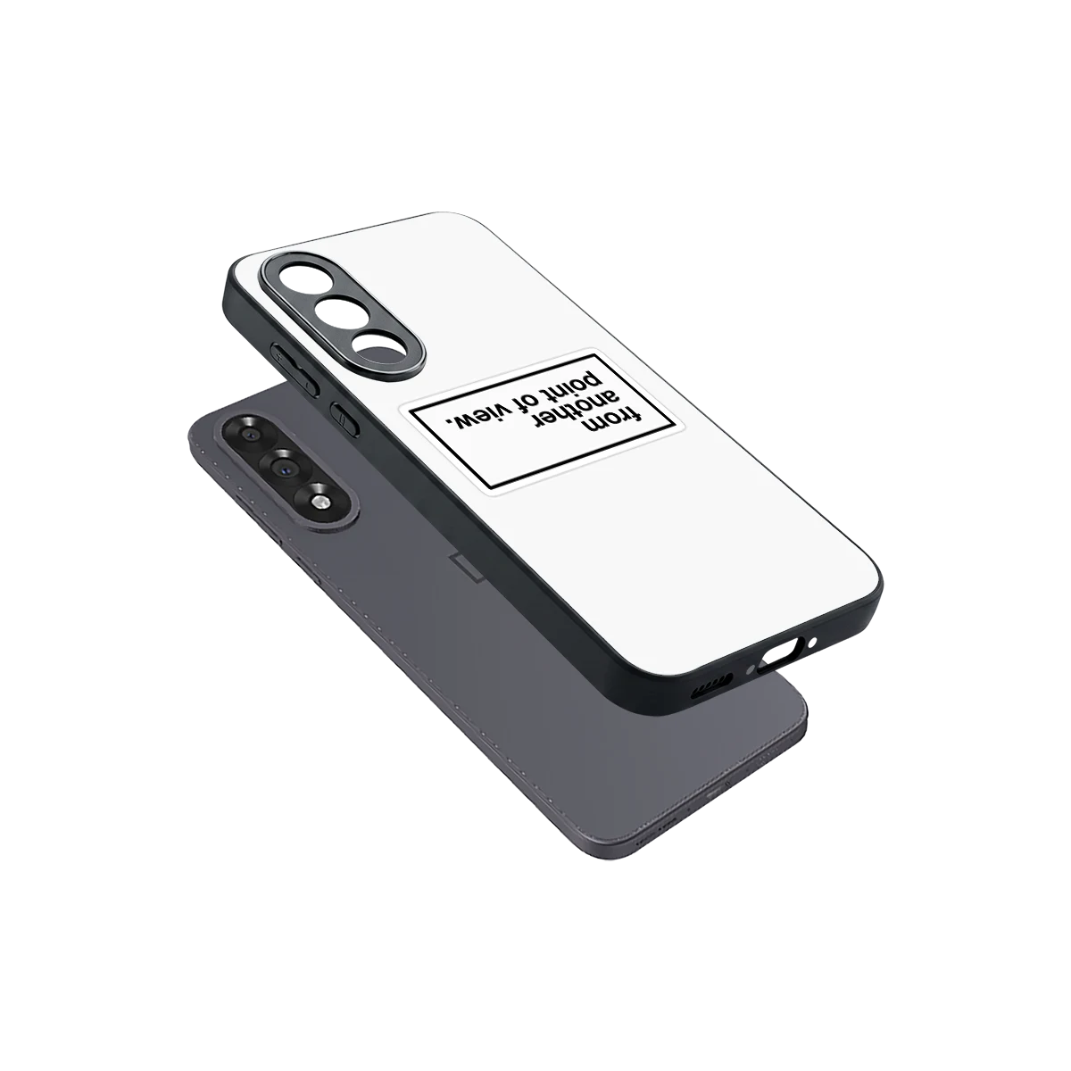 Point Of View White Edition sleek oneplus nord 5 cover with tempered glass back and TPU edges