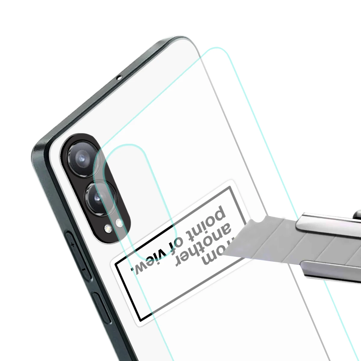 Point Of View White Edition stylish phone case for oneplus nord ce 4 lite | glossy glass and slim fit
