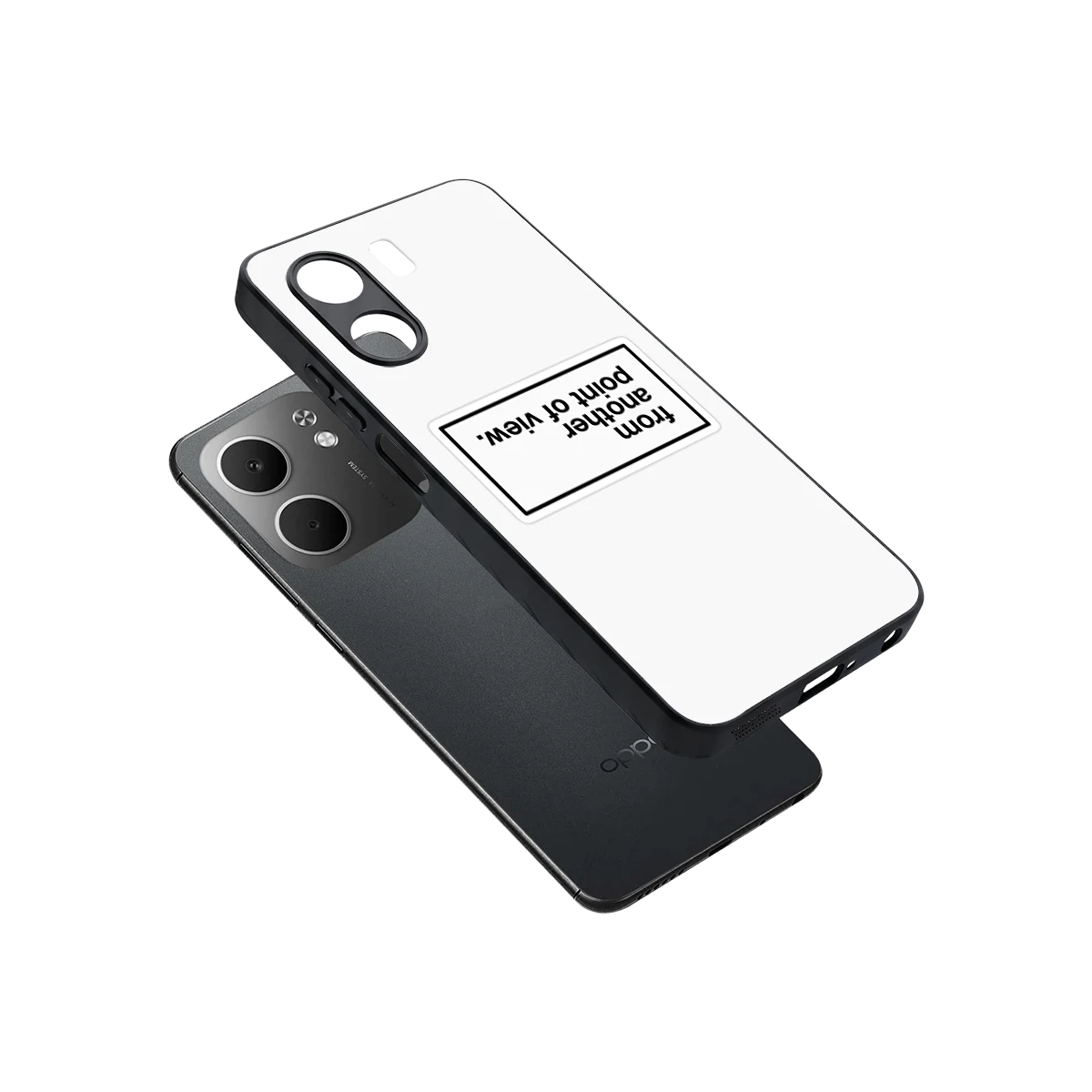 Point Of View White Edition sleek oppo a5x 5g cover with tempered glass back and TPU edges