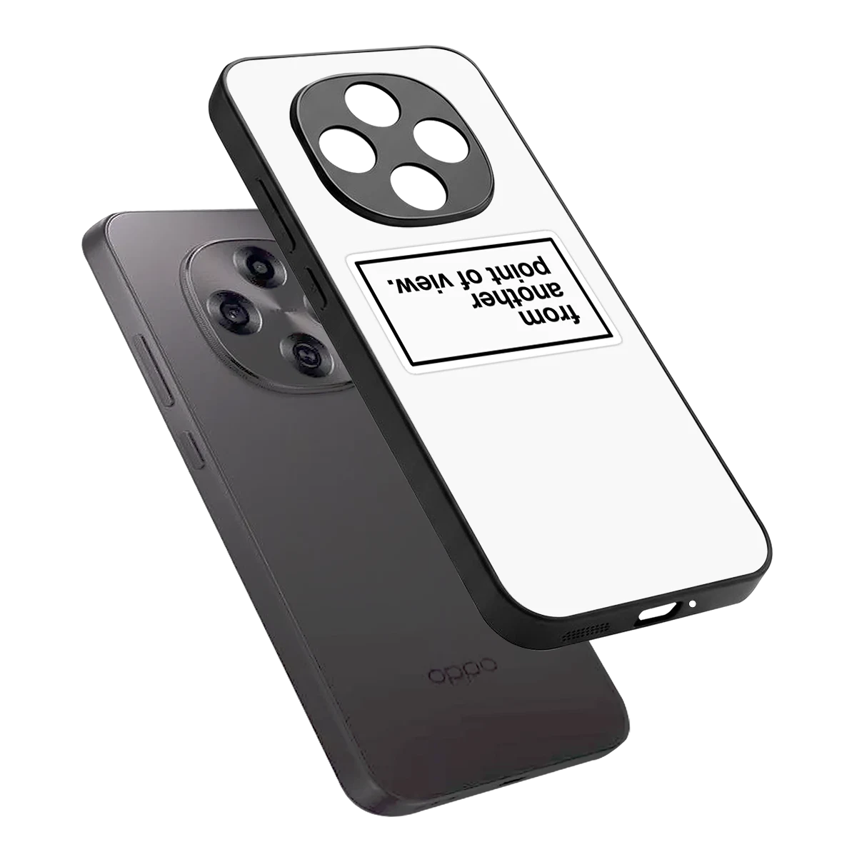 Point Of View White Edition sleek oppo f31 pro 5g cover with tempered glass back and TPU edges