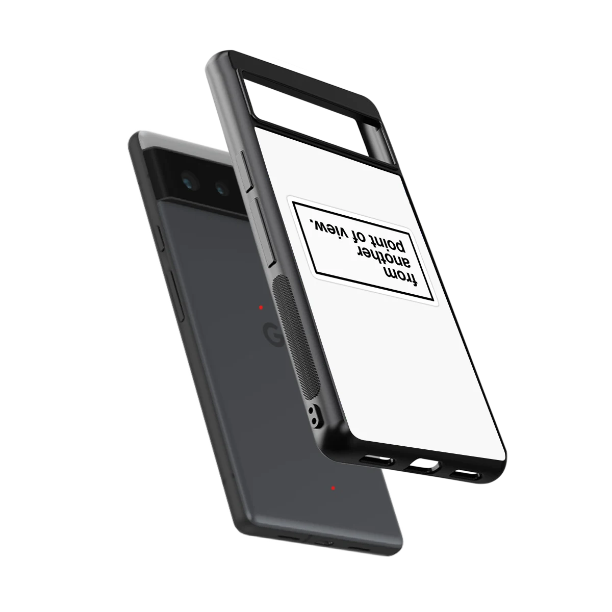 Point Of View White Edition sleek google pixel 6 cover with tempered glass back and TPU edges