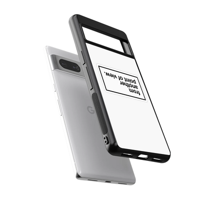 Point Of View White Edition sleek google pixel 7 cover with tempered glass back and TPU edges