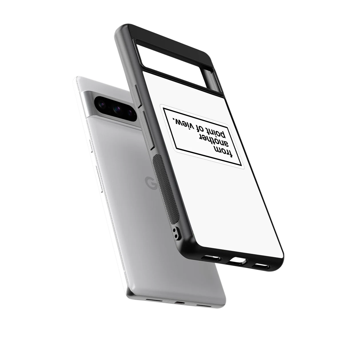 Point Of View White Edition sleek google pixel 8 pro cover with tempered glass back and TPU edges