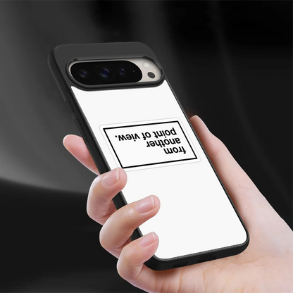 Point Of View White Edition sleek google pixel 9 pro cover with tempered glass back and TPU edges