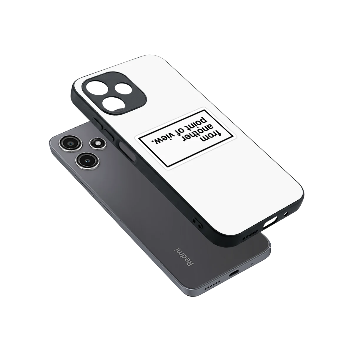 Point Of View White Edition sleek redmi 12 5g cover with tempered glass back and TPU edges