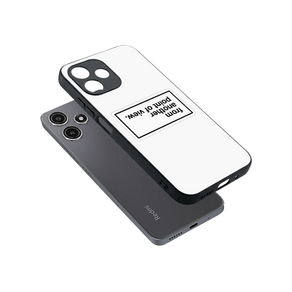 Point Of View White Edition sleek redmi 12 5g cover with tempered glass back and TPU edges