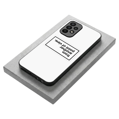 Point Of View White Edition stylish phone case for samsung galaxy a23 | glossy glass and slim fit