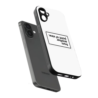 Point Of View White Edition sleek samsung galaxy a06 5g cover with tempered glass back and TPU edges