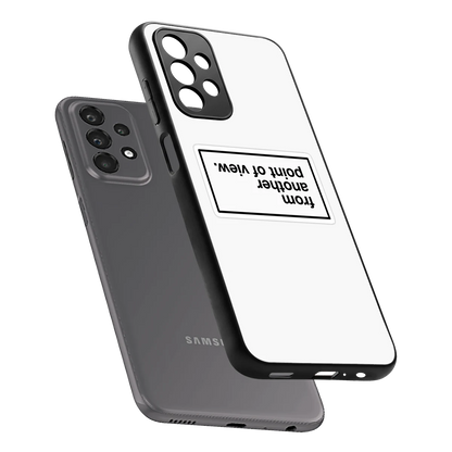 Point Of View White Edition sleek samsung galaxy a23 cover with tempered glass back and TPU edges