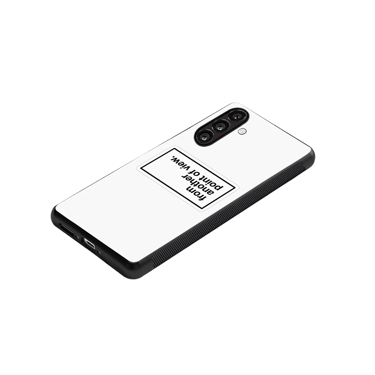 Point Of View White Edition stylish phone case for samsung galaxy a14 5g | glossy glass and slim fit