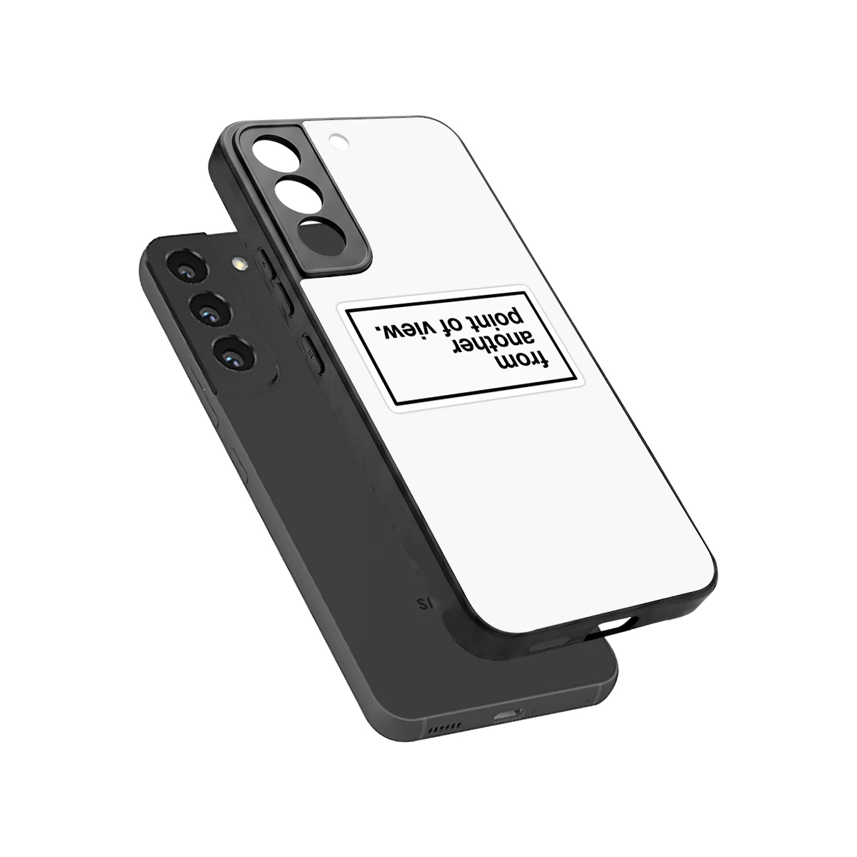 Point Of View White Edition sleek samsung galaxy s22 cover with tempered glass back and TPU edges
