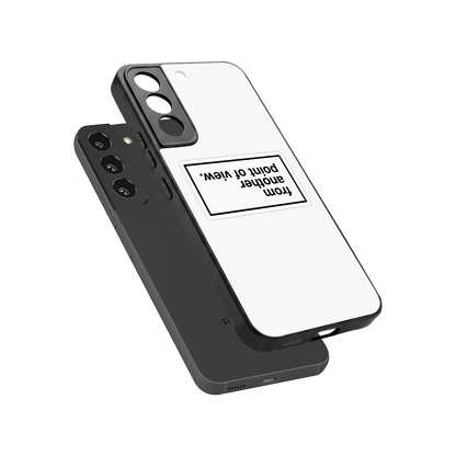 Point Of View White Edition sleek samsung galaxy s22 cover with tempered glass back and TPU edges