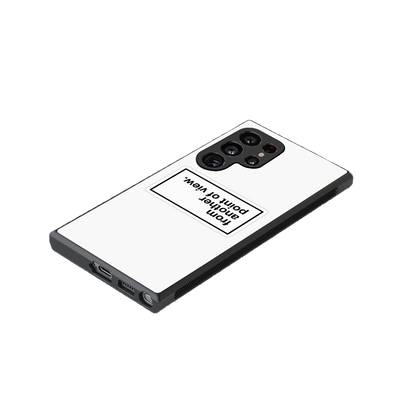 Point Of View White Edition stylish phone case for samsung galaxy s23 ultra | glossy glass and slim fit