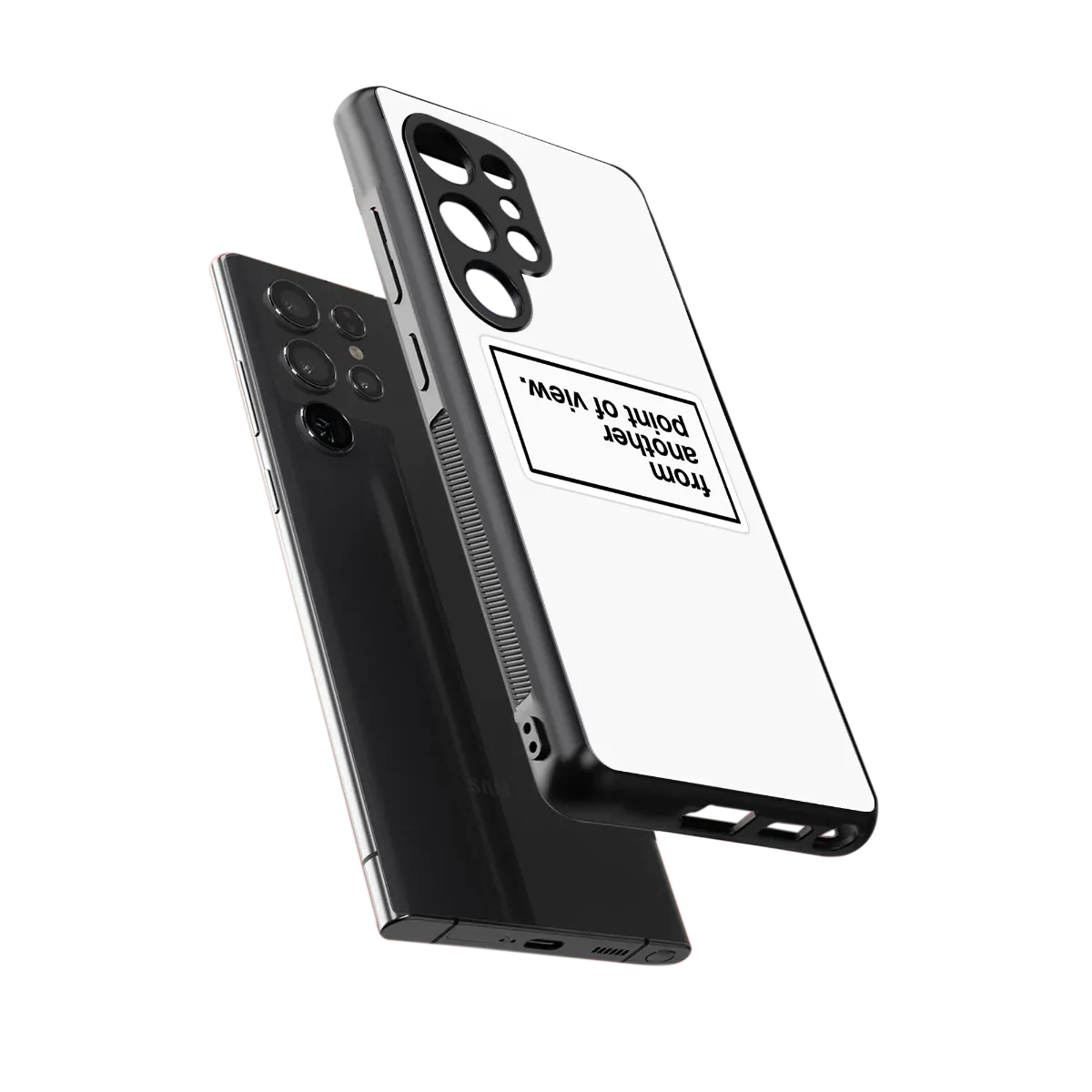 Point Of View White Edition sleek samsung galaxy s25 ultra cover with tempered glass back and TPU edges