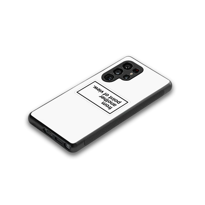 Point Of View White Edition stylish phone case for samsung galaxy s25 ultra | glossy glass and slim fit