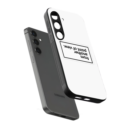 Point Of View White Edition sleek samsung galaxy s24 cover with tempered glass back and TPU edges