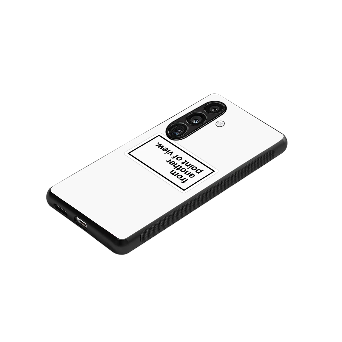 Point Of View White Edition stylish phone case for samsung galaxy s23 fe | glossy glass and slim fit