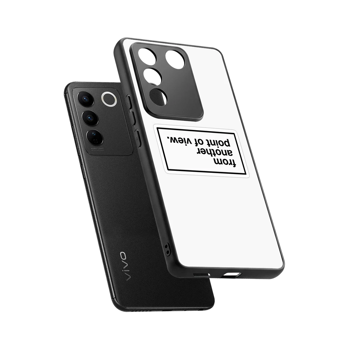Point Of View White Edition sleek vivo v27 5g cover with tempered glass back and TPU edges