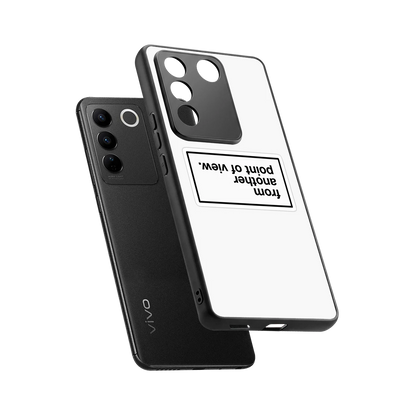 Point Of View White Edition sleek vivo v27 5g cover with tempered glass back and TPU edges