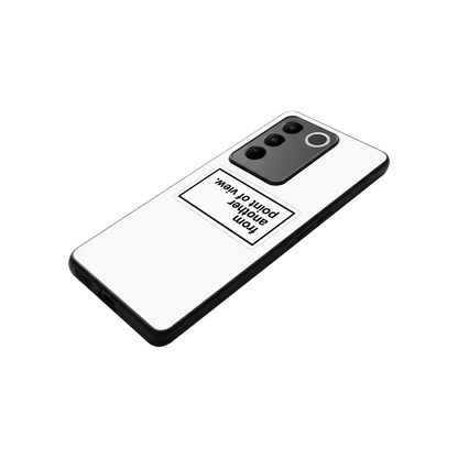 Point Of View White Edition stylish phone case for vivo v27 5g | glossy glass and slim fit