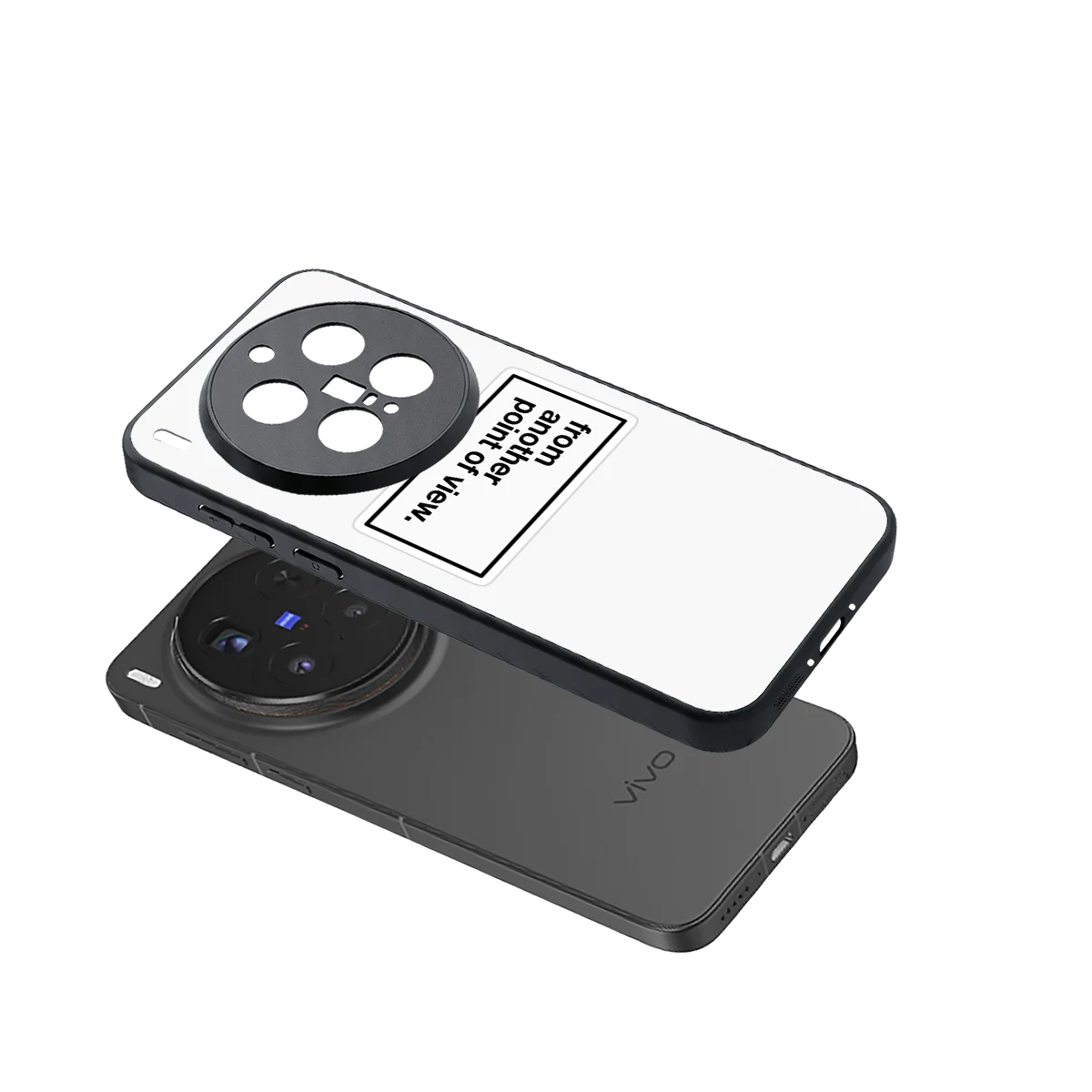 Point Of View White Edition sleek vivo x300 pro cover with tempered glass back and TPU edges