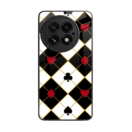 Poker Love back phone cover | glass case for oneplus 13
