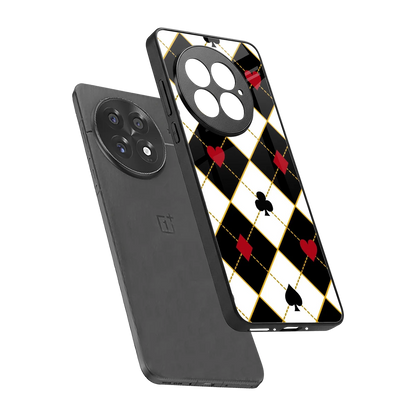 Poker Love sleek oneplus 13 cover with tempered glass back and TPU edges