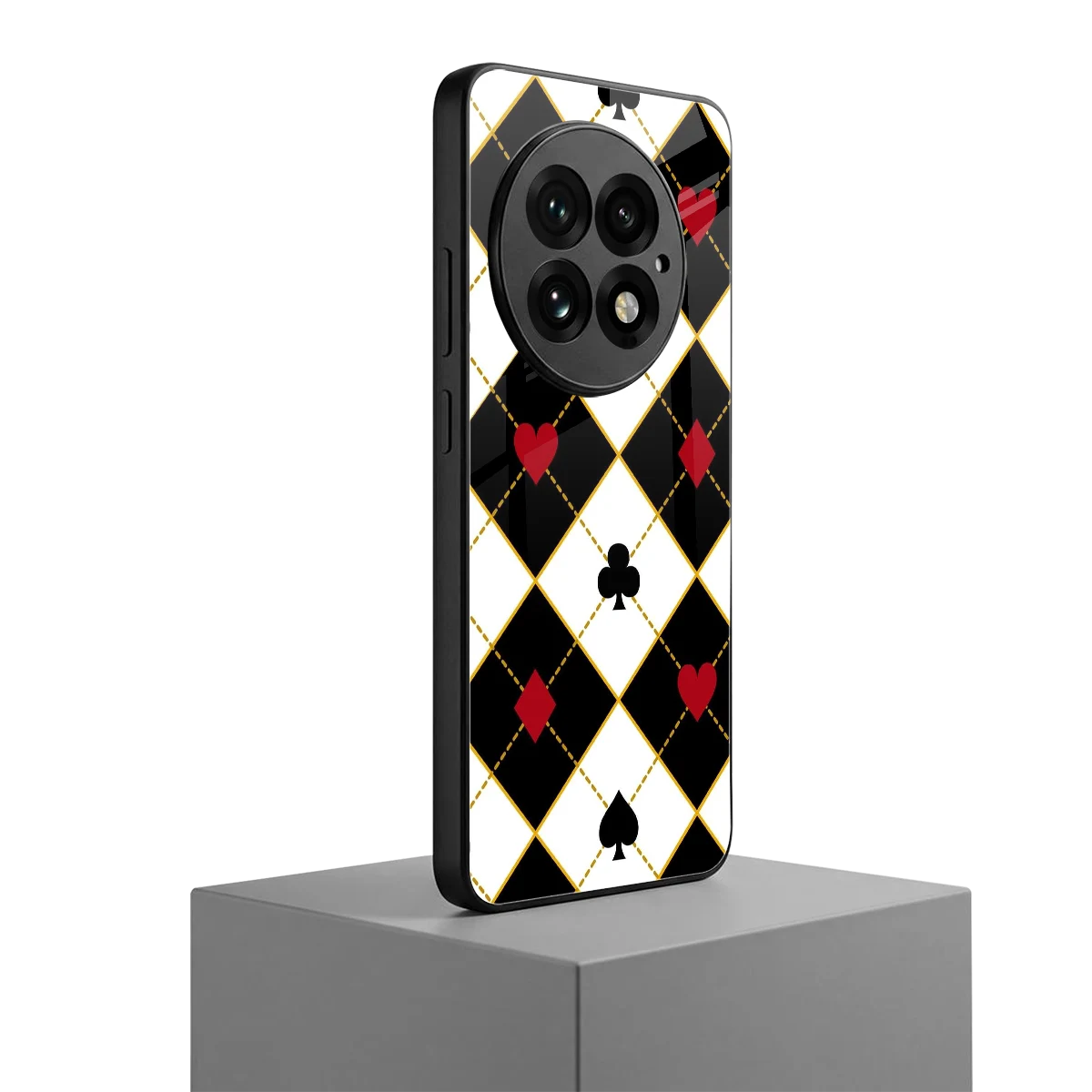 Poker Love oneplus 13 mobile cover | shockproof glass phone case