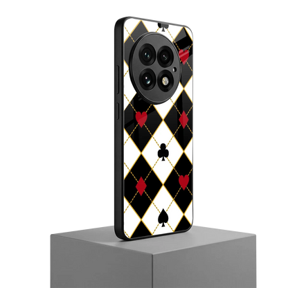 Poker Love oneplus 13 mobile cover | shockproof glass phone case