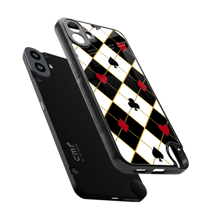Poker Love sleek cmf nothing phone 1 cover with tempered glass back and TPU edges
