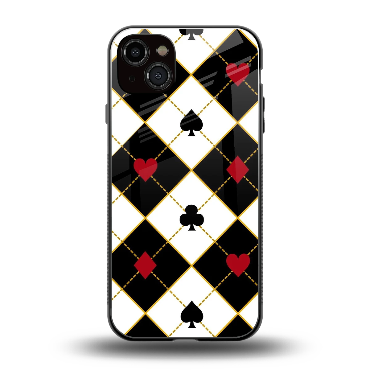 Poker Love back phone cover | glass case for iphone 14 plus