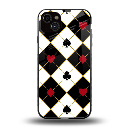 Poker Love back phone cover | glass case for iphone 14 plus