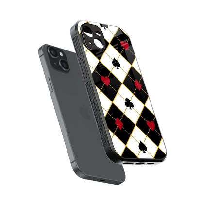 Poker Love sleek iphone 14 plus cover with tempered glass back and TPU edges