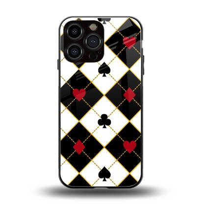 Poker Love back phone cover | glass case for iphone 15 pro max