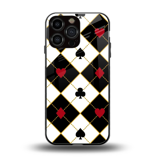 Poker Love back phone cover | glass case for iphone 15 pro max