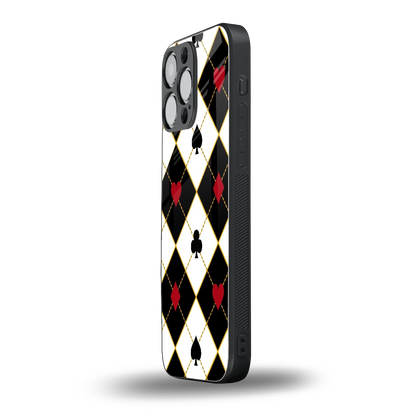 Poker Love iphone 15 pro max mobile cover | shockproof glass phone case