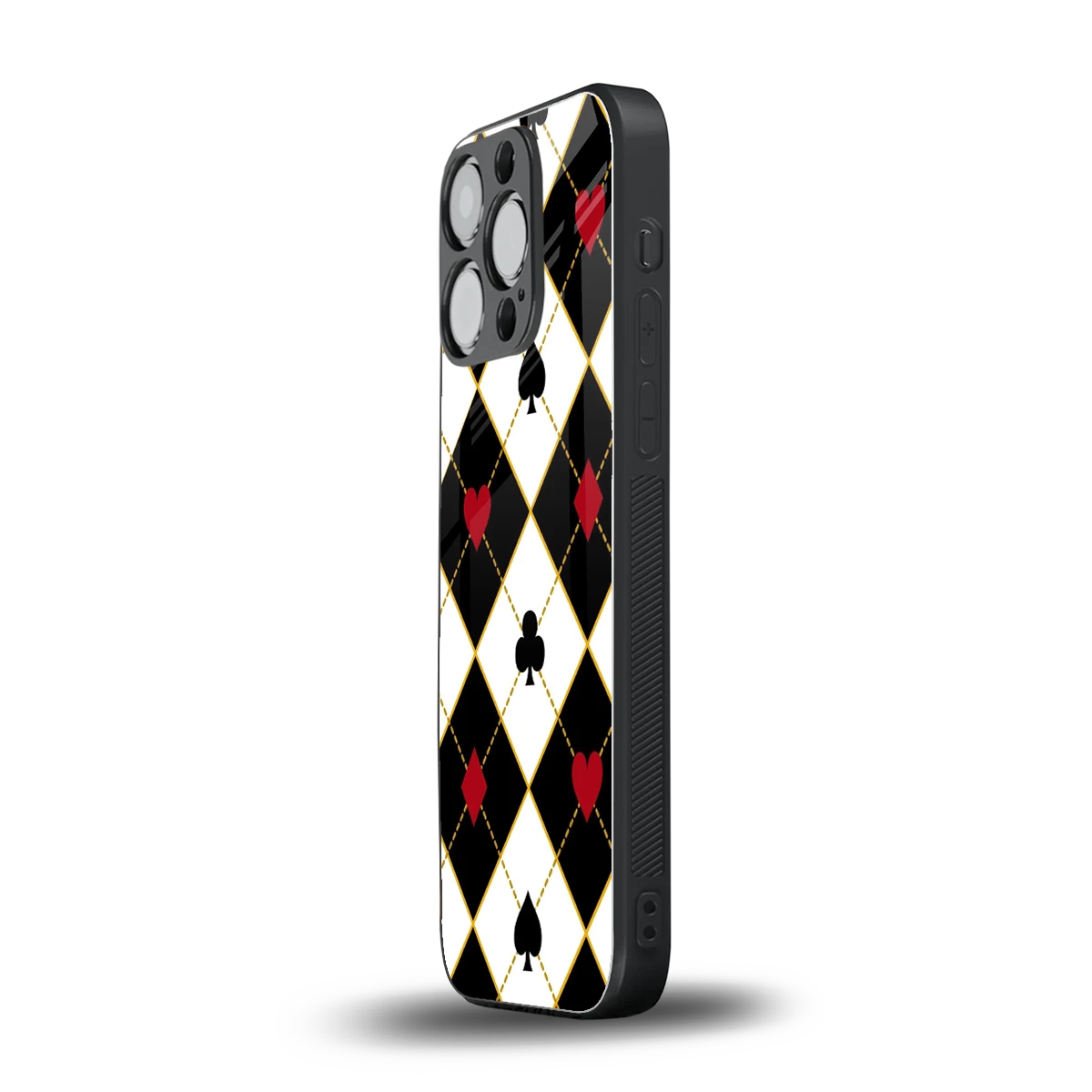 Poker Love iphone 15 pro mobile cover | shockproof glass phone case