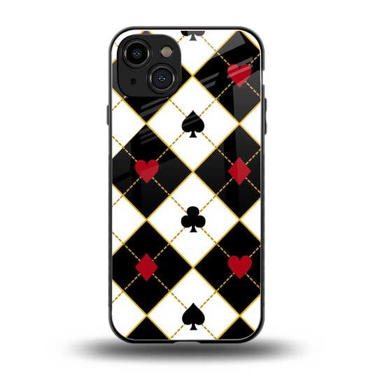 Poker Love back phone cover | glass case for iphone 15
