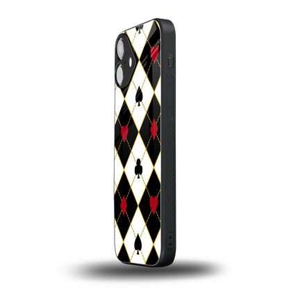 Poker Love iphone 16 plus mobile cover | shockproof glass phone case