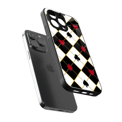 Poker Love sleek iphone 16 pro max cover with tempered glass back and TPU edges