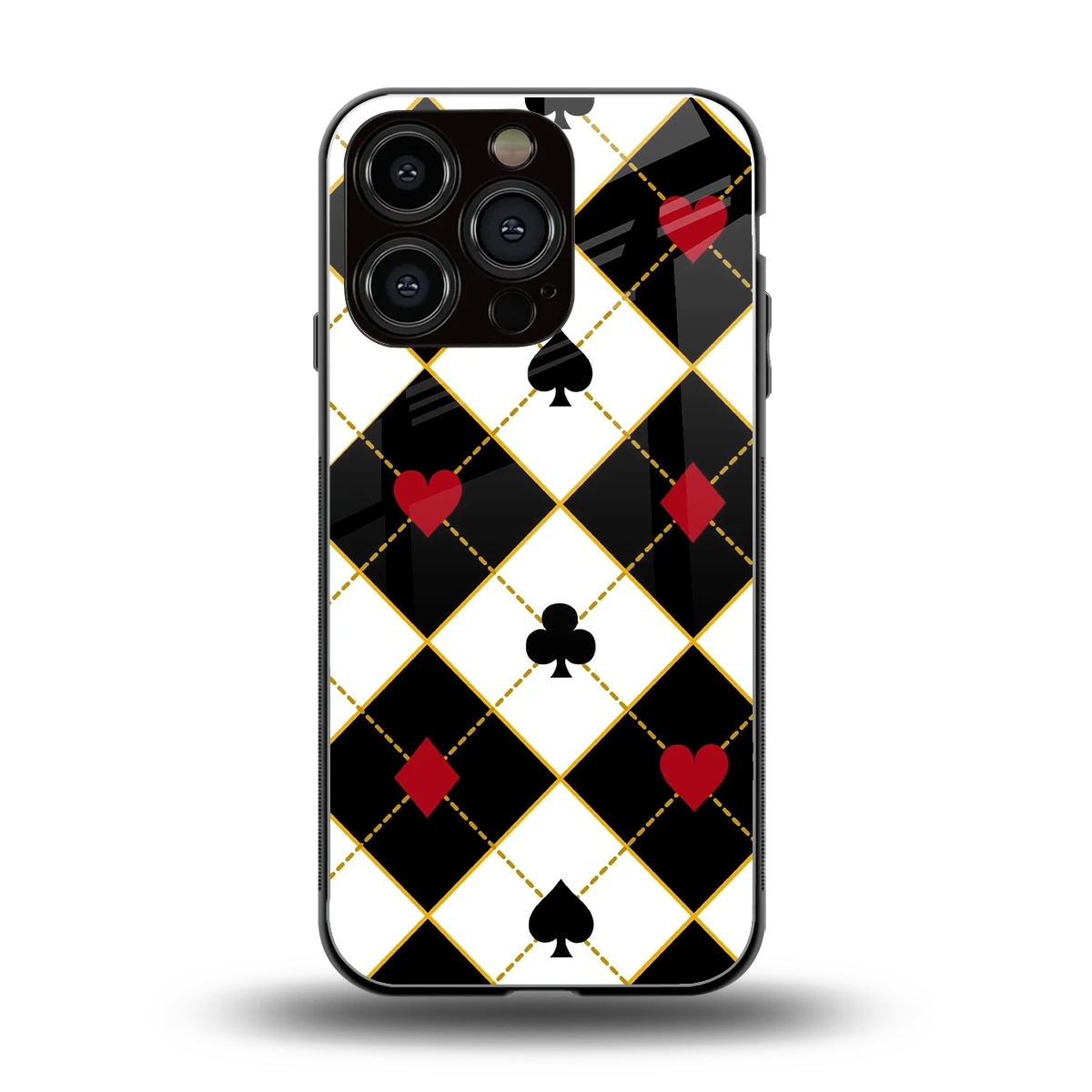 Poker Love back phone cover | glass case for iphone 16 pro