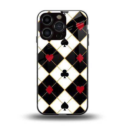 Poker Love back phone cover | glass case for iphone 16 pro