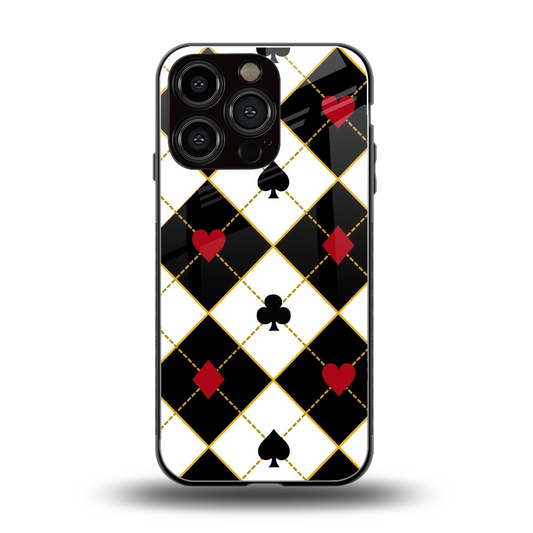 Poker Love back phone cover | glass case for iphone 16 pro