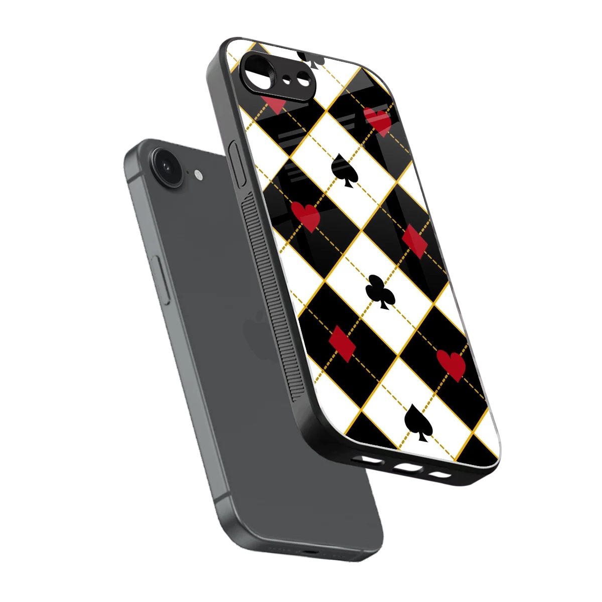 Poker Love sleek iphone 16e cover with tempered glass back and TPU edges